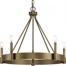 Progress Lighting P400318-196 - Breckenridge Collection Five-Light Aged Bronze Rustic Farmhouse Chandelier
