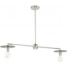 Progress Lighting P400336-009 - Trimble Collection Two-Light Brushed Nickel Linear Chandelier