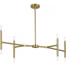 Progress Lighting P400338-191 - 8 - Light Brushed Gold Luxe Linear Chandelier