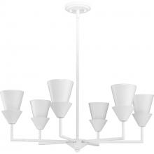 Progress Lighting P400372-197 - Pinellas Collection Six-Light White Plaster Contemporary Chandelier