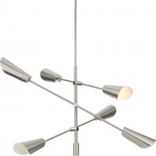 Progress Lighting P400380-009 - Cornett Collection Six-Light Brushed Nickel Contemporary Chandelier