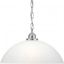 Progress Lighting P500149-009 - Classic Dome Collection One-Light Brushed Nickel Transitional Pendant