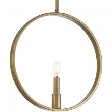 Progress Lighting P500412-196 - Breckenridge Collection One-Light Aged Bronze Rustic Farmhouse Pendant