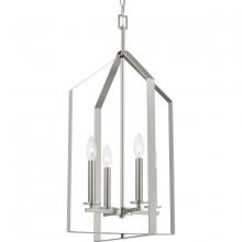 Progress Lighting P500432-009 - Vertex Collection Four-Light Brushed Nickel Contemporary Foyer Light