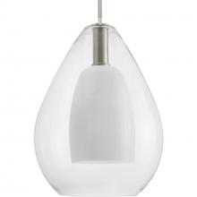 Progress Lighting P500439-009 - Carillon Collection One-Light Brushed Nickel Large Contemporary Pendant