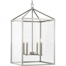 Progress Lighting P500441-009 - Hilllcrest Collection Four-Light Brushed Nickel Transitional Hall & Foyer Light