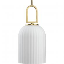 Progress Lighting P500482-191 - Stanza Collection One-Light Brushed Gold New Traditional Pendant Light