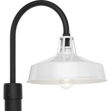 Progress Lighting P540103-030 - Cedar Springs Collection One-Light White Metal Shade Farmhouse Outdoor Post Lantern