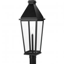 Progress Lighting P540106-031 - Richmond Hill Collection One-Light Textured Black Clear Glass Modern Farmhouse Outdoor Post Light