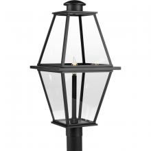 Progress Lighting P540107-031 - Bradshaw Collection One-Light Textured Black Clear Glass Transitional Outdoor Post Lantern
