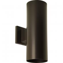 Progress Lighting P560291-020-30 - 5" LED Outdoor Up/Down Modern Antique Bronze Wall Cylinder with Glass Top Lense