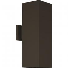 Progress Lighting P560295-020-30 - 6" LED Outdoor Up/Down Modern Antique Bronze Wall Cylinder with Glass Top Lense