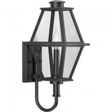 Progress Lighting P560347-031 - Bradshaw Collection One-Light Textured Black Clear Glass Transitional Small Outdoor Wall Lantern