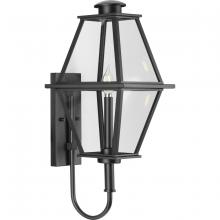 Progress Lighting P560348-031 - Bradshaw Collection One-Light Textured Black Clear Glass Transitional Medium Outdoor Wall Lantern