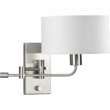 Progress Lighting P710104-009 - Carrick Collection One-Light Brushed Nickel Summer Linen Shade Transitional Wall Light