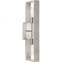 Progress Lighting P710126-009 - Boundary Collection Two-Light Brushed Nickel Grey Washed Oak Modern Wall Bracket