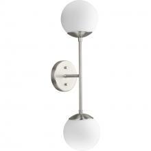 Progress Lighting P710130-009 - Haas Collection Two-Light Brushed Nickel Mid-Century Modern Wall Bracket