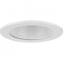 Progress Lighting P804000-028 - 4" Satin White Recessed Step Baffle Trim for 4" Housing (P804N series)