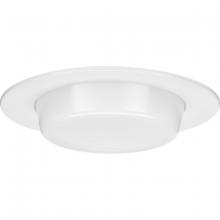 Progress Lighting P806005-028 - 6" Satin White Recessed Drop Lensed Shower Trim with Frosted Glass Diffuser for 6" Housing (