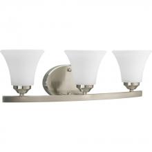 Progress Lighting P2010-09 - Adorn Collection Three-Light Brushed Nickel Etched Glass Traditional Bath Vanity Light