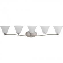 Progress Lighting P2016-09 - 5-Light Brushed Nickel Etched Glass Modern Bath Vanity Light