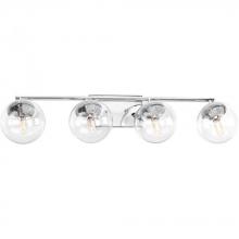 Progress Lighting P2857-15 - Mod Collection Four-Light Polished Chrome Clear Glass Mid-Century Modern Bath Vanity Light