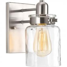 Progress Lighting P300045-009 - 1-Light Bath Sconce Brushed Nickel Clear Glass