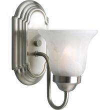 Progress Lighting P3051-09 - One-Light Brushed Nickel Alabaster Glass Traditional Bath Vanity Light