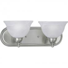 Progress Lighting P3267-09 - Avalon Collection Two-Light Brushed Nickel Alabaster Glass Traditional Bath Vanity Light