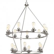 Progress Lighting P400017-009 - 15 - Light Chandelier (Add Glass Shades)