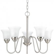 Progress Lighting P4757-09 - Classic Collection Five-Light Brushed Nickel Etched Glass Traditional Chandelier Light