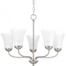 Progress Lighting P4770-09 - Classic Collection Five-Light Brushed Nickel Etched Glass Traditional Chandelier Light
