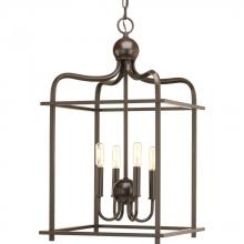 Progress Lighting P500036-020 - Assembly Hall Collection Four-Light Antique Bronze Coastal Pendant Light
