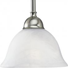 Progress Lighting P5145-09EBWB - One Light Brushed Nickel Alabaster Glass Down Pendant