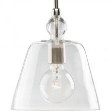 Progress Lighting P5184-104 - Clear Glass One-Light Polished Nickel Coastal Mini-Pendant Light