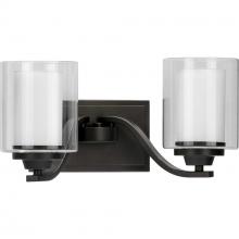 Progress Lighting P300121-143 - Kene Collection Two-Light Graphite Clear Glass Craftsman Bath Vanity Light