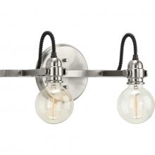 Progress Lighting P300190-009 - Axle Collection Two-Light Brushed Nickel Vintage Style Bath Vanity Wall Light