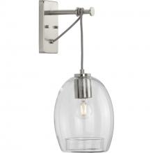 Progress Lighting P300215-009 - Caisson Collection Brushed Nickel One-Light Wall Bracket