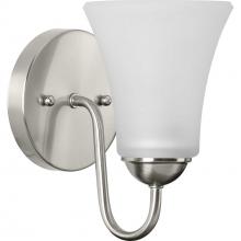 Progress Lighting P300233-009 - Classic Collection One-Light Brushed Nickel Etched Glass Traditional Bath Vanity Light