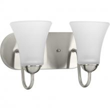 Progress Lighting P300234-009 - Classic Collection Two-Light Brushed Nickel Etched Glass Traditional Bath Vanity Light