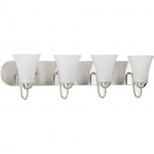 Progress Lighting P300236-009 - Classic Collection Four-Light Brushed Nickel Etched Glass Traditional Bath Vanity Light