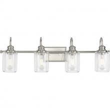 Progress Lighting P300323-009 - 4 - Light Vanity Sconce in Brushed Nickel