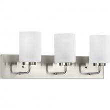 Progress Lighting P300329-009 - Merry Collection Three-Light Brushed Nickel and Etched Glass Transitional Style Bath Vanity Wall Lig