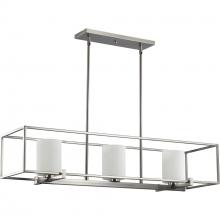 Progress Lighting P400225-009 - 3 - Light Brushed Nickel Etched Opal Glass Modern Chandelier Light