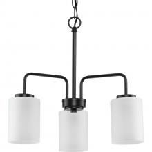 Progress Lighting P400274-031 - 3 - Light Chandelier Brushed Nickel and Etched Glass