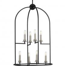 Progress Lighting P500122-031 - Seneca Collection Eight-Light Matte Black Farmhouse Pendant Light