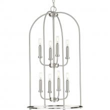 Progress Lighting P500303-009 - 8 - Light Brushed Nickel Farmhouse Style Foyer Pendant Light