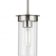 Progress Lighting P500314-009 - 1 - Light Mini-Pendant Brushed Nickel and Clear Glass