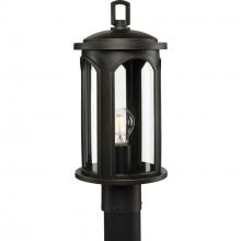 Progress Lighting P540033-020 - Gables Collection One-Light Antique Bronze and Clear Glass Transitional Style Outdoor Post Lantern w