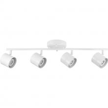 Progress Lighting P900014-028 - Kitson Collection Satin White Four-Head Multi-Directional Track